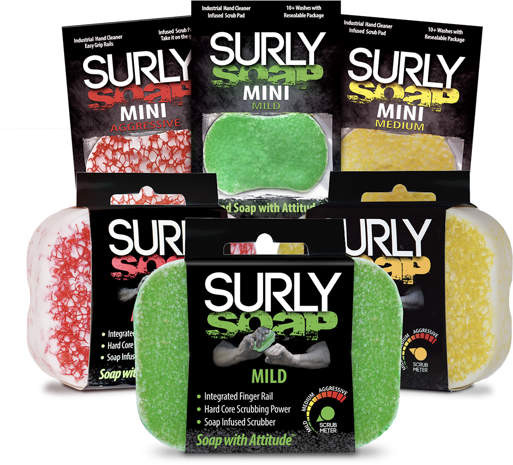 surly soap family the soap with attitude featuring a built in scrub pad in every bar of soap
